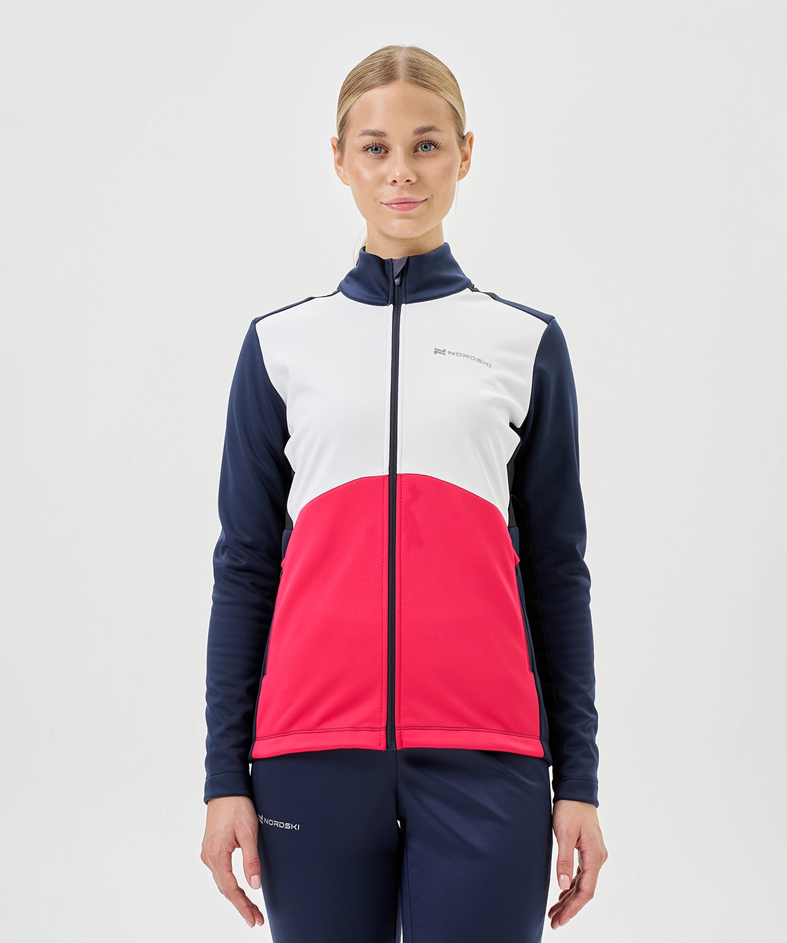 Тренировочная куртка Nordski Advance White/Orchid/Black W