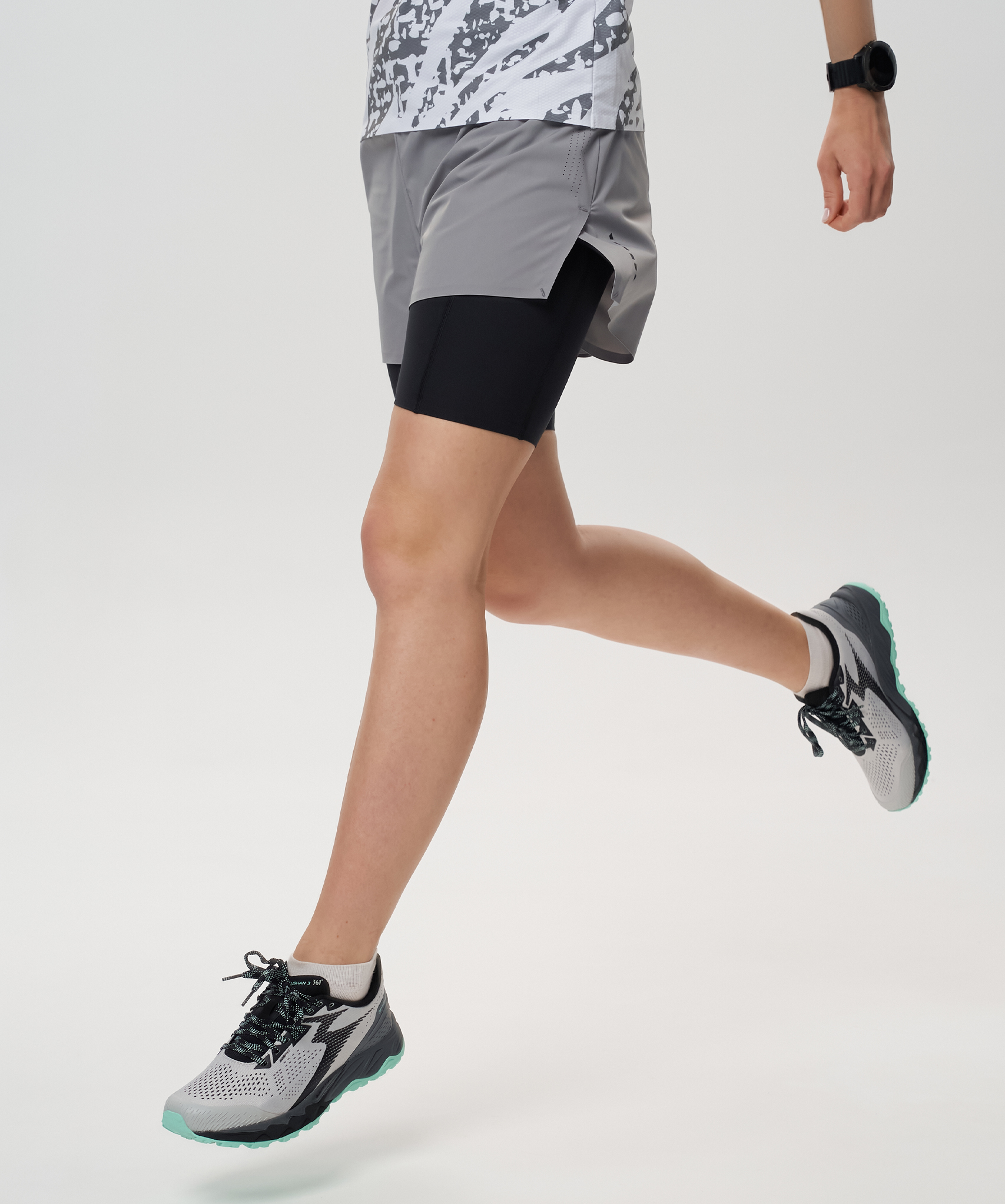 Шорты 2 в 1 Nordski Trail Grey/Black W