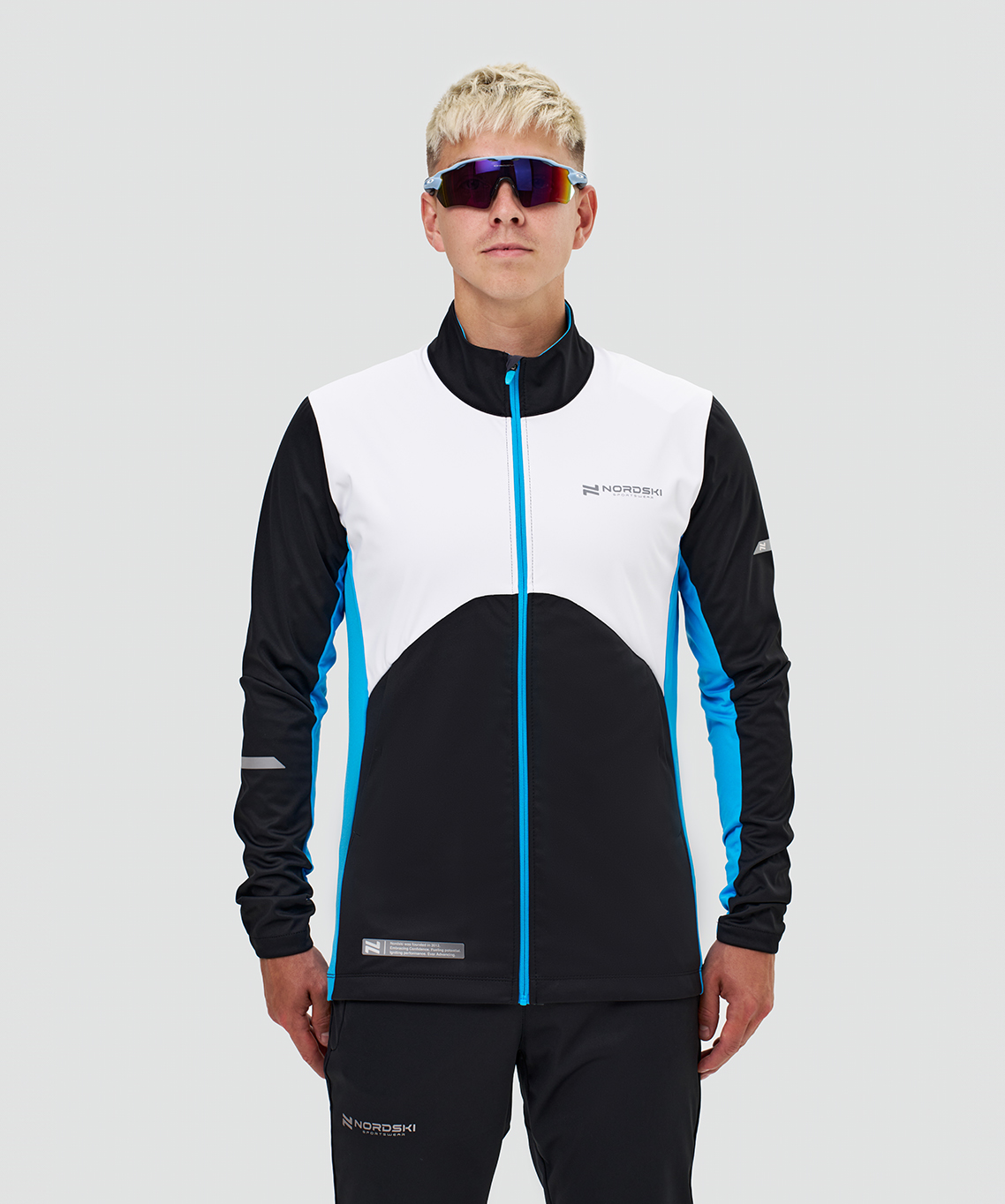 Тренировочная куртка Nordski Pro 2.0 White/Black/Light Blue