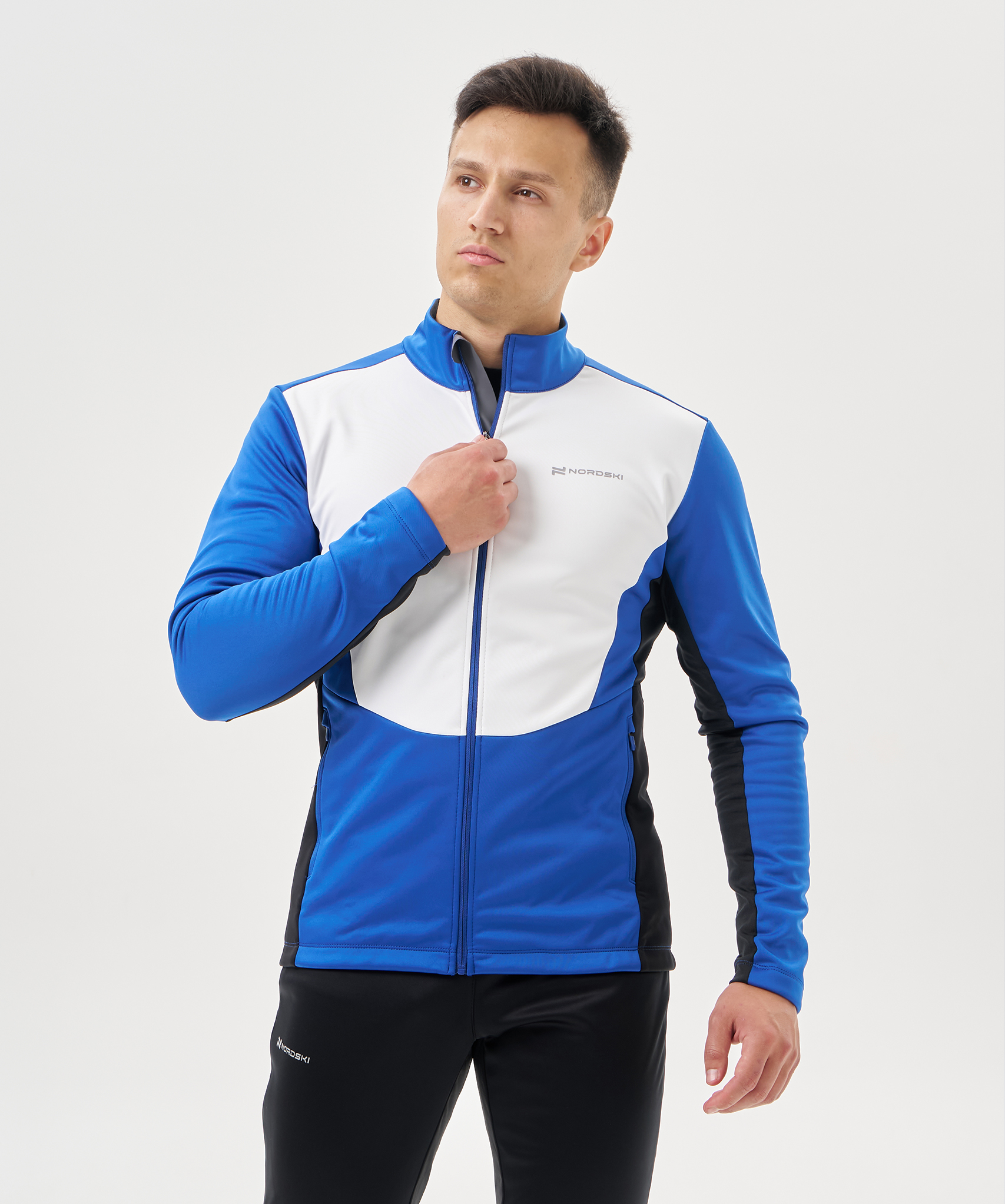 Тренировочная куртка Nordski Advance White/True Blue/Black